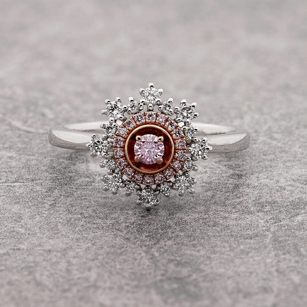 Art deco pink diamond ring